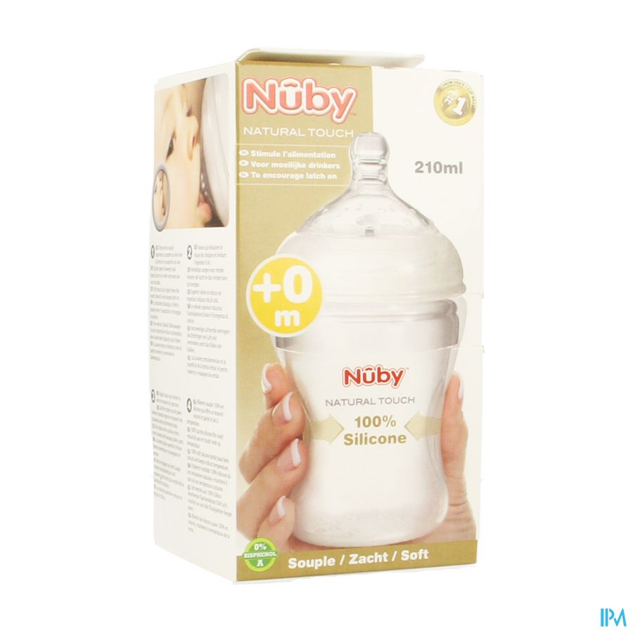 Nuby Nt Drinkflesje uit zachte silicone - 210 ml - 0m+