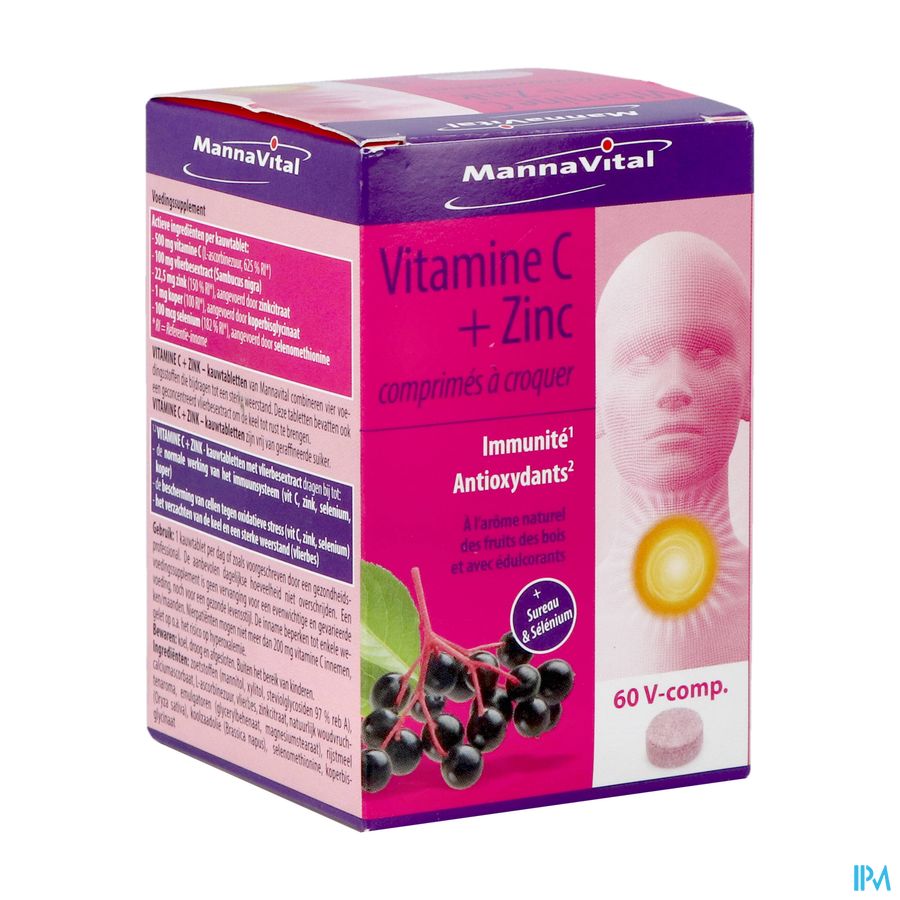 Mannavita Vitamine C + Zinc Comp A Croquer 60 Mannavita Vitamine C + Zinc Comp A Croquer 60