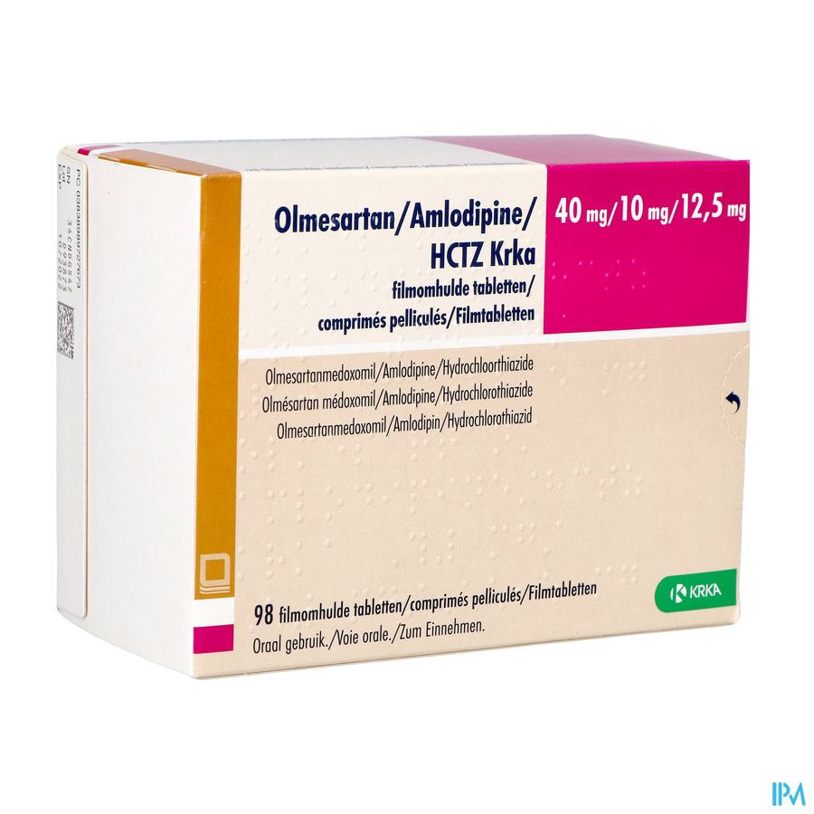 Olmesartan/amlodipine/hctz Krka 40/10/12,5 Comp 98 Olmesartan/amlodipine/hctz Krka 40/10/12,5 Comp 98