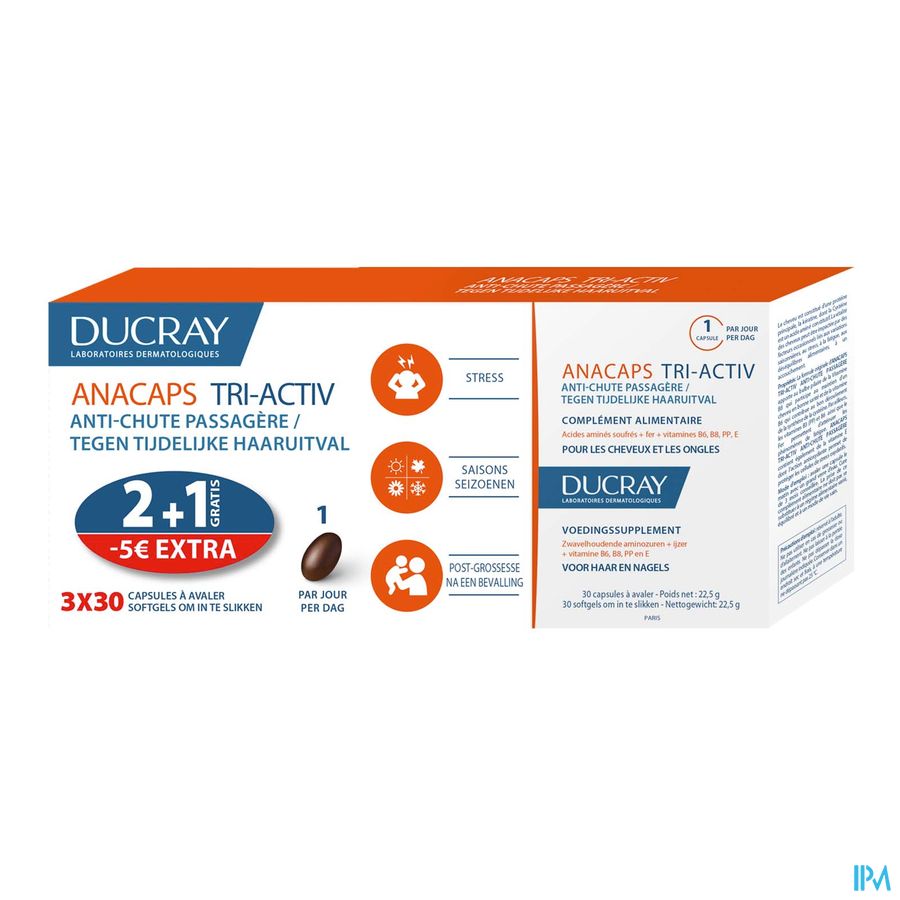 Ducray Anacaps Trio Tri-activ Caps 3x30 Promo Ducray Anacaps Trio Tri-activ Caps 3x30 Promo