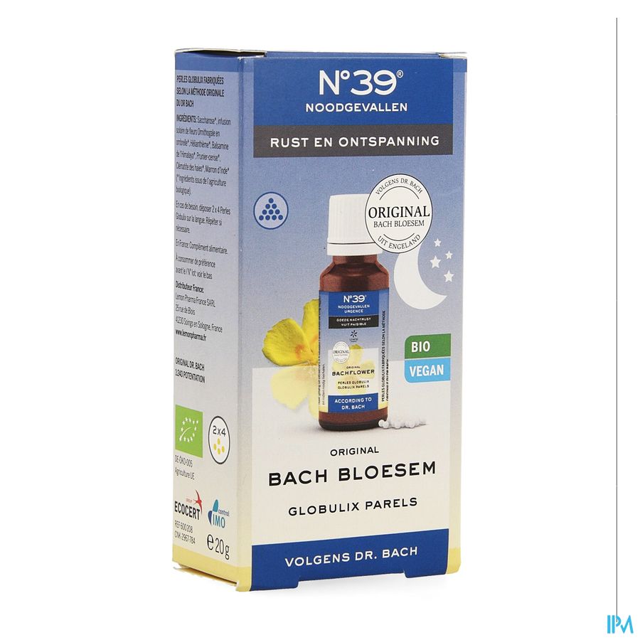 Bachbloesem Bio N°39 Noodgevallen Nacht Parels 20g Bachbloesem Bio N°39 Noodgevallen Nacht Parels 20g