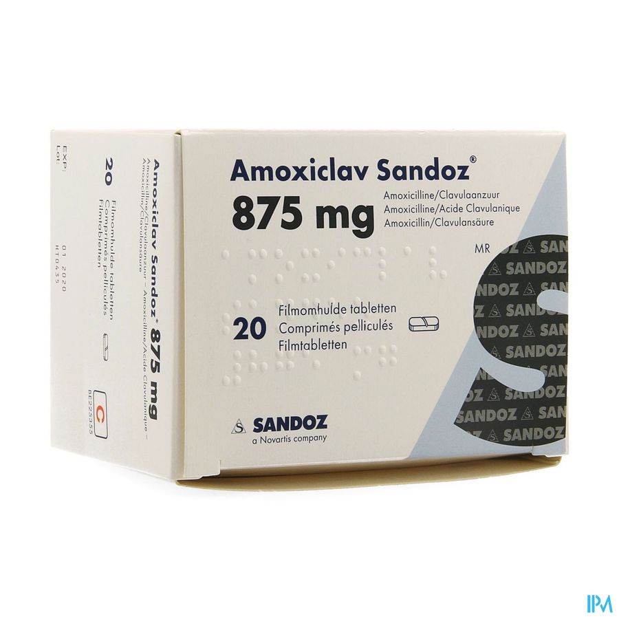 Amoxiclav Sandoz 875mg/125mg Comp 20 1