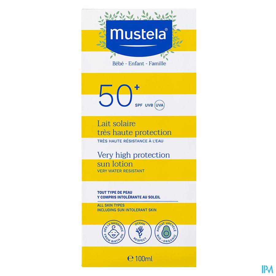 Mustela Zon Melk Heel Hoge Bescherm. Ip50+ 100ml Mustela Zon Melk Heel Hoge Bescherm. Ip50+ 100ml