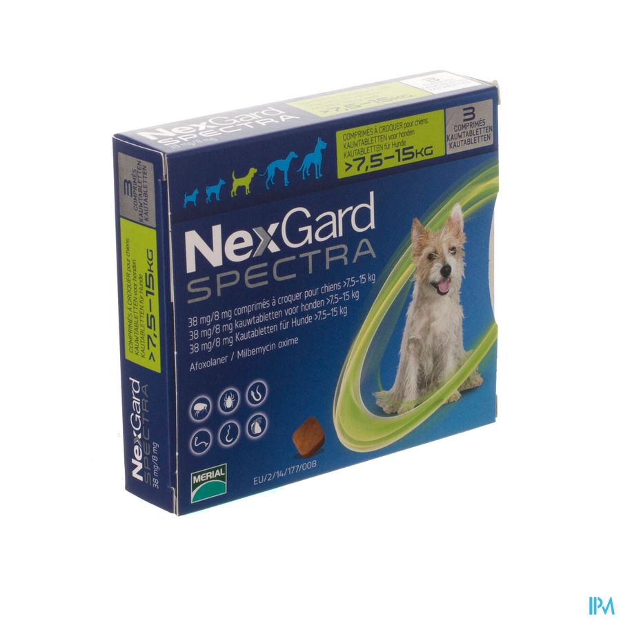 Nexgard Spectra 38mg/ 8mg Kauwtabl Hond 3 Nexgard Spectra 38mg/ 8mg Kauwtabl Hond 3