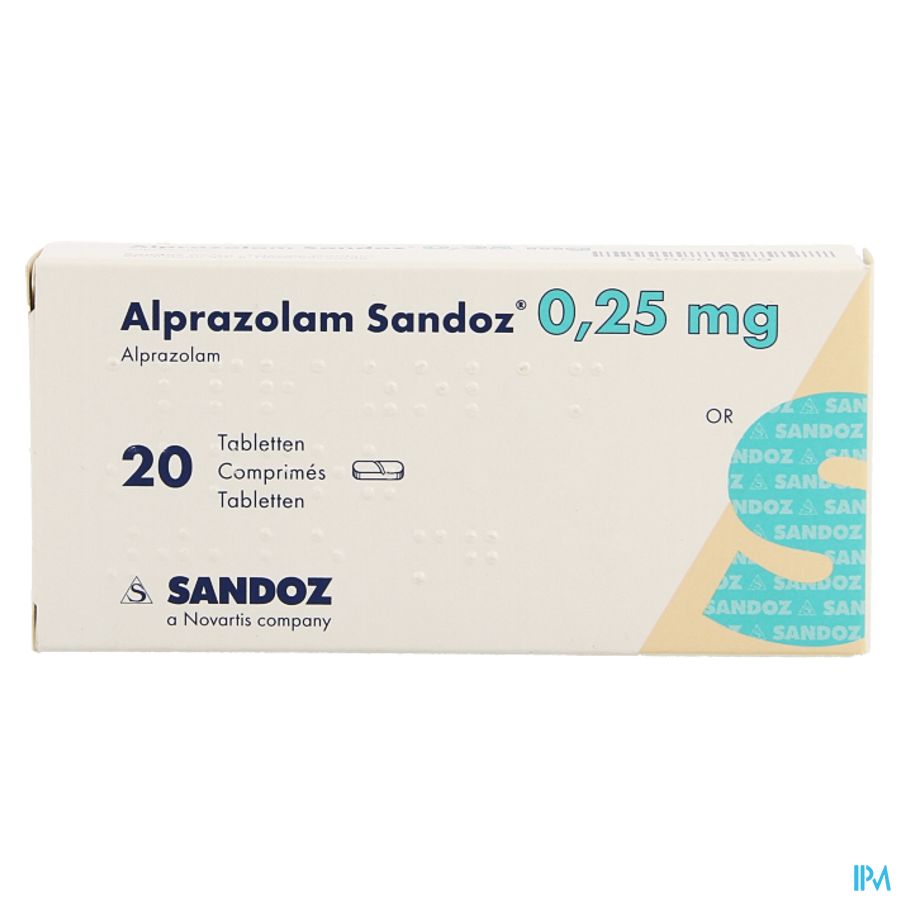 Alprazolam Sandoz 0,25mg Comp 20 X 0,25mg 3