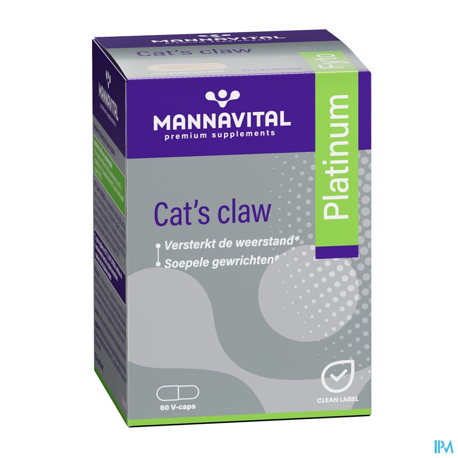 Mannavital Cats Claw Platinum V-caps 60