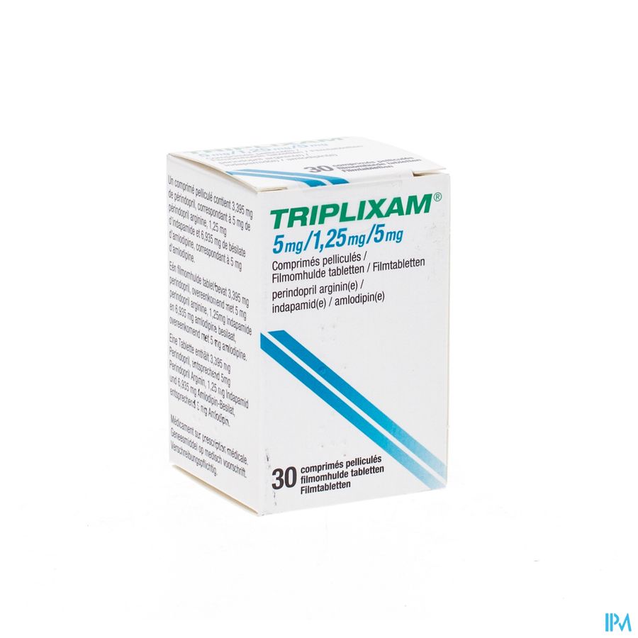 Triplixam 5mg/1,25mg/ 5mg Filmomh Comp 30 Triplixam 5mg/1,25mg/ 5mg Filmomh Comp 30