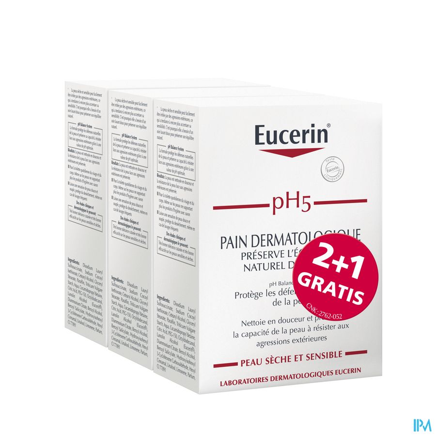 Eucerin Ph5 Pain Dermato S/savon 100g 2+1 Gratuit Eucerin Ph5 Pain Dermato S/savon 100g 2+1 Gratuit