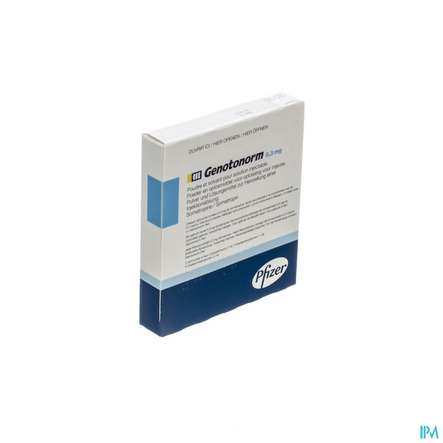 Genotonorm 5,3mg Pdr + Solv 5 Cart 2 Compartiment Genotonorm 5,3mg Pdr + Solv 5 Cart 2 Compartiment