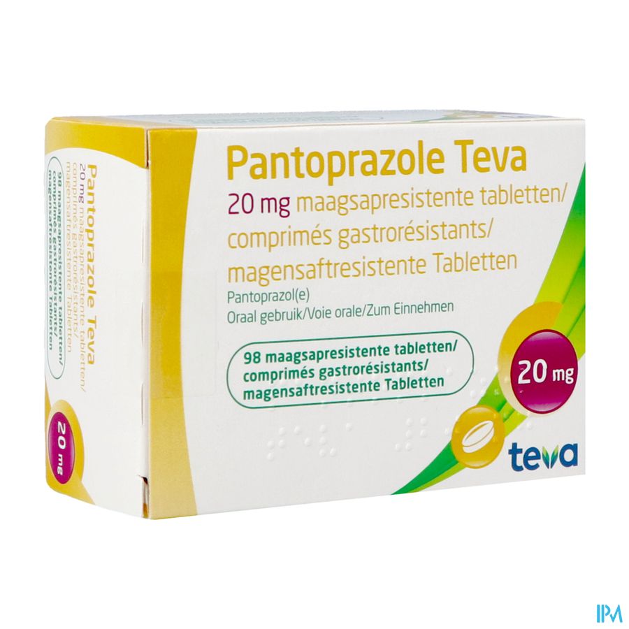 Pantoprazole Teva 20mg Maagsapresist Comp 98x20mg Pantoprazole Teva 20mg Maagsapresist Comp 98x20mg