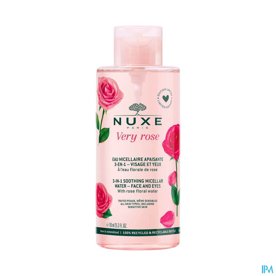 Nuxe Very Rose Micel. Water Gevoel.huid 3in1 750ml Nuxe Very Rose Micel. Water Gevoel.huid 3in1 750ml