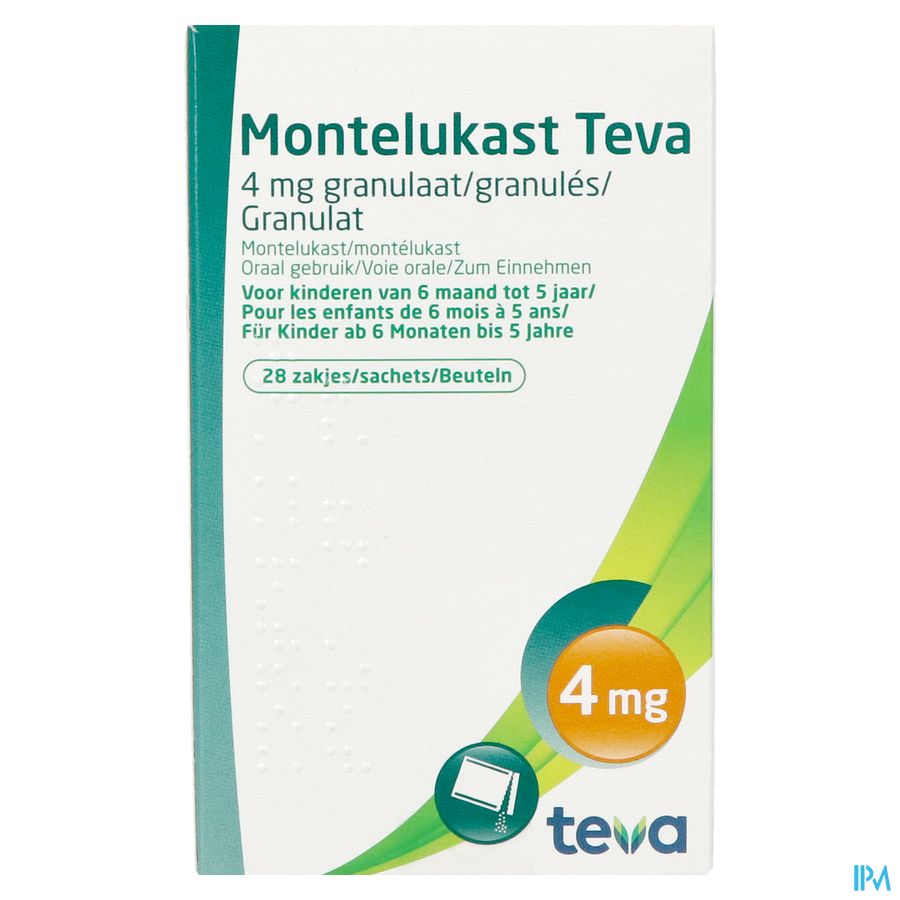 Montelukast Teva 4mg Gran Zakjes 28 1