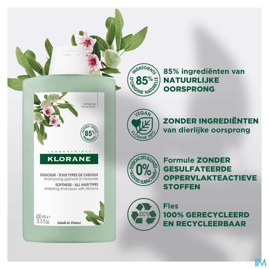 Klorane Capil. Sh Omhullend Amandel 400ml 3