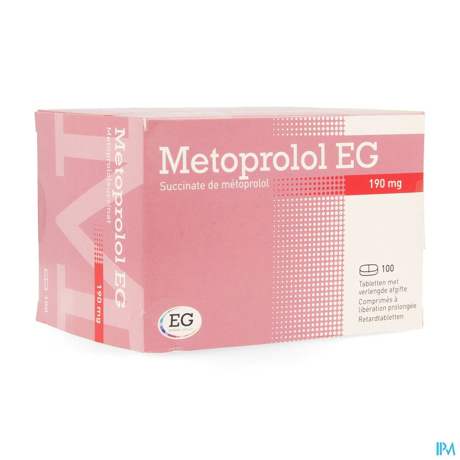 Metoprolol EG 190Mg Verlengde Afgifte Tabl 100 Metoprolol EG 190Mg Verlengde Afgifte Tabl 100