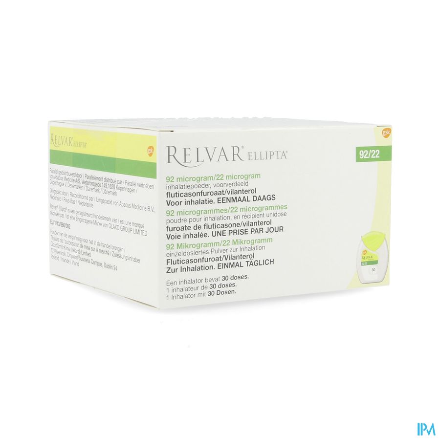 Relvar Ellipta 92/22mcg Abacus Pdr Inhal 1x30dose