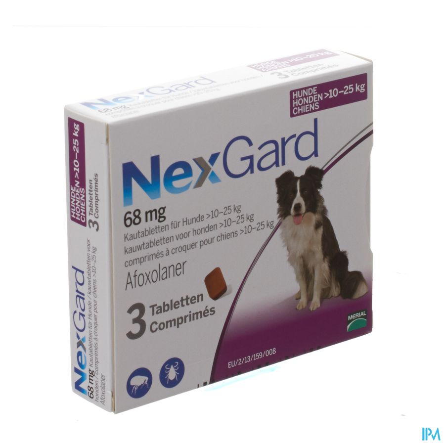 Nexgard 68mg l 10-25kg Kauwtabl 3 Nexgard 68mg l 10-25kg Kauwtabl 3