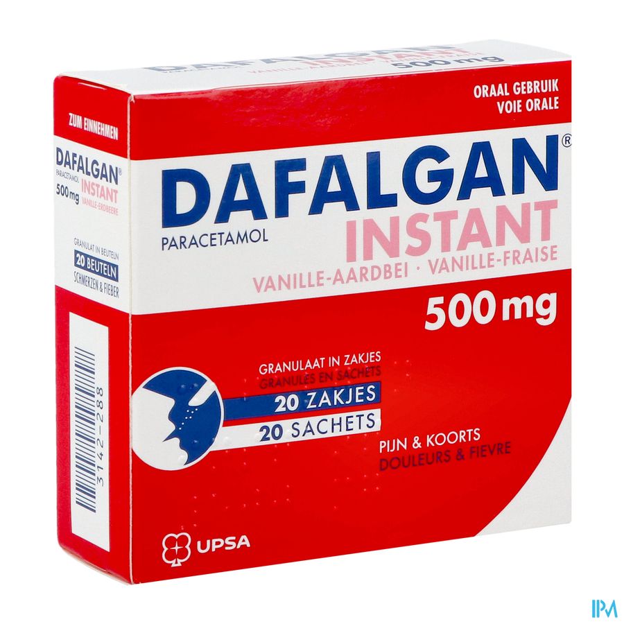 Dafalgan Instant Vanille Fraise Gr Sach 20x 500mg