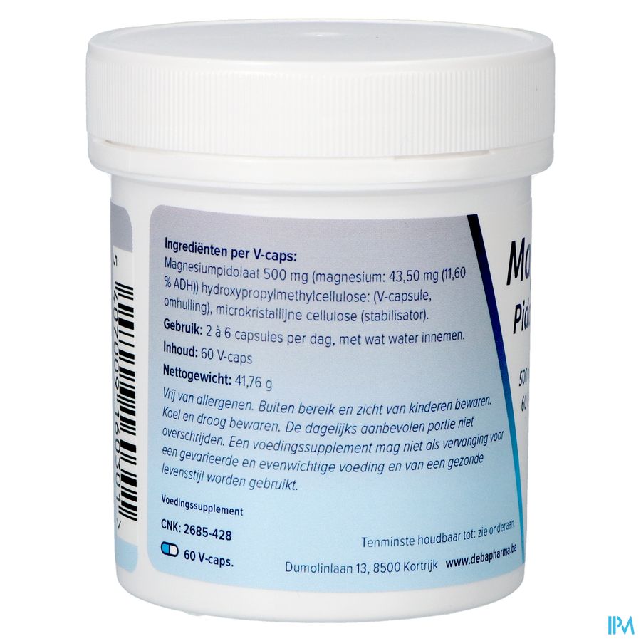 Magnesiumpidolaat V-caps 60x500mg Deba 4
