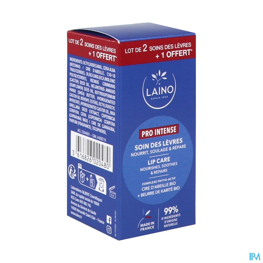 Laino Set 3 Bijenwas Lipverzorging 4g Laino Set 3 Bijenwas Lipverzorging 4g
