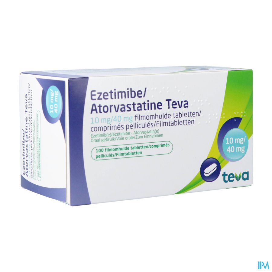 Ezetimibe Atorvastatine Teva 10/40mg Film.tabl 100 Ezetimibe Atorvastatine Teva 10/40mg Film.tabl 100