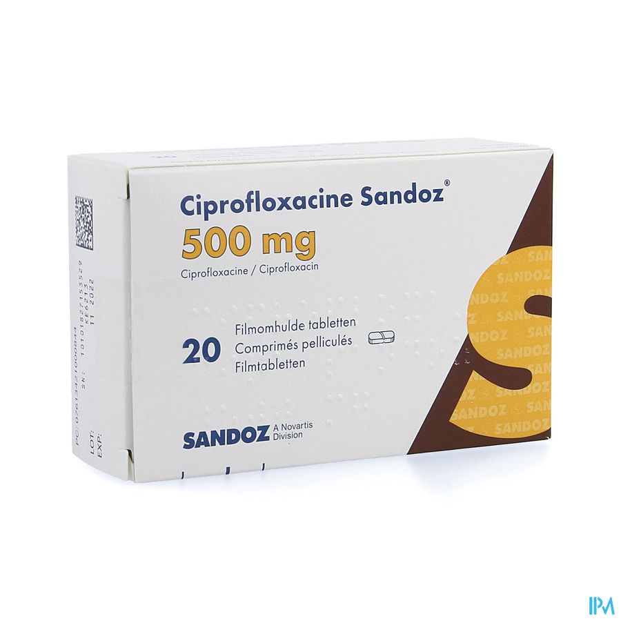 Ciprofloxacine Sandoz 500mg Tabl 20 Pvc/alu Ciprofloxacine Sandoz 500mg Tabl 20 Pvc/alu