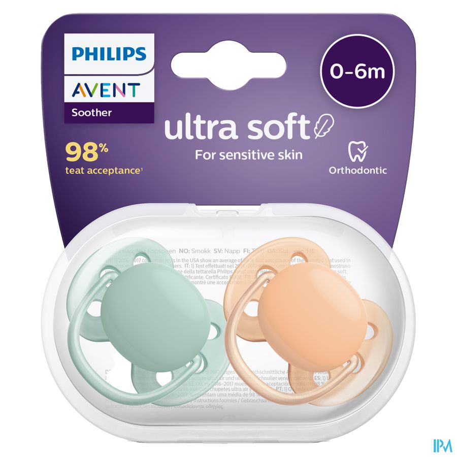 Philips Avent Sucette Soft Cognac Green +0m 1