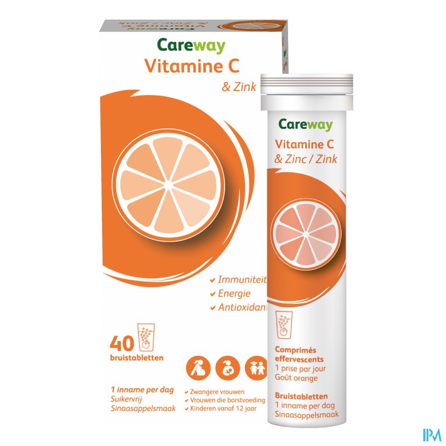 Careway Vitamine C & Zinc 1g/10mg Comp Efferv. 40 Careway Vitamine C & Zinc 1g/10mg Comp Efferv. 40