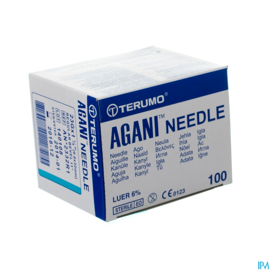 Terumo Naald Agani 23g 1 1/4 Rb Blauw 5 Terumo Naald Agani 23g 1 1/4 Rb Blauw 5