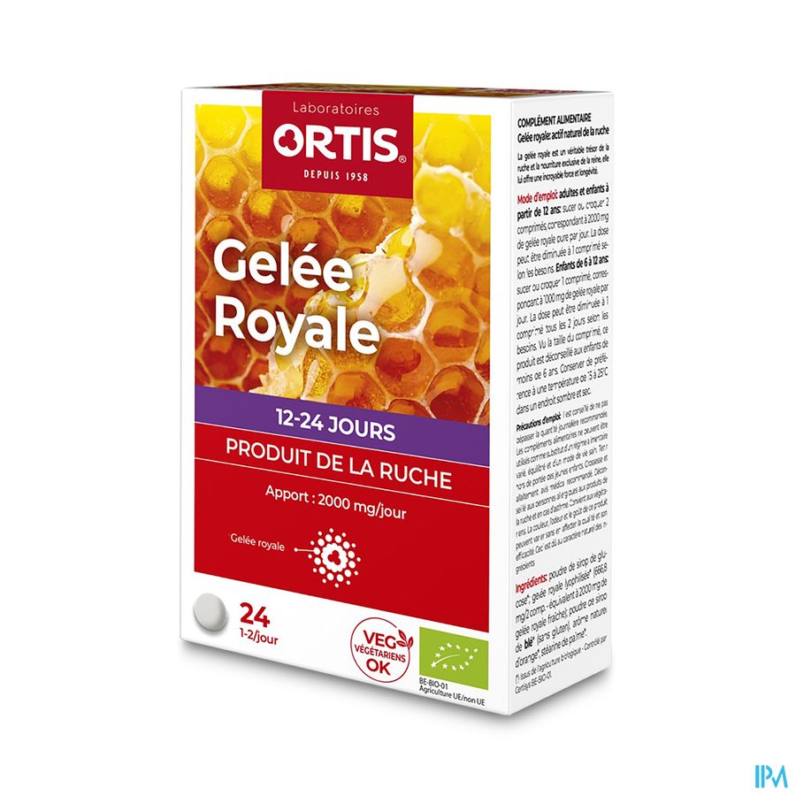 Ortis Gelee Royale Bio Comp A Croquer 24 Ortis Gelee Royale Bio Comp A Croquer 24