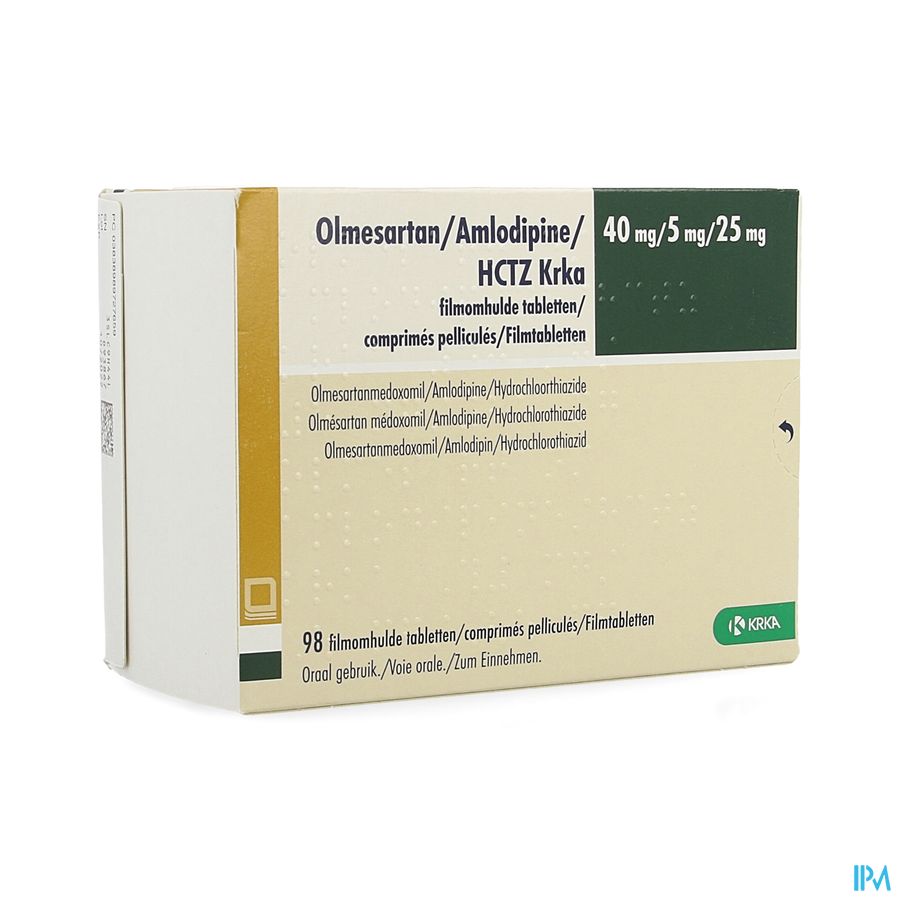Olmesartan/amlodipine/hctz Krka 40/ 5/25,0 Comp 98 Olmesartan/amlodipine/hctz Krka 40/ 5/25,0 Comp 98