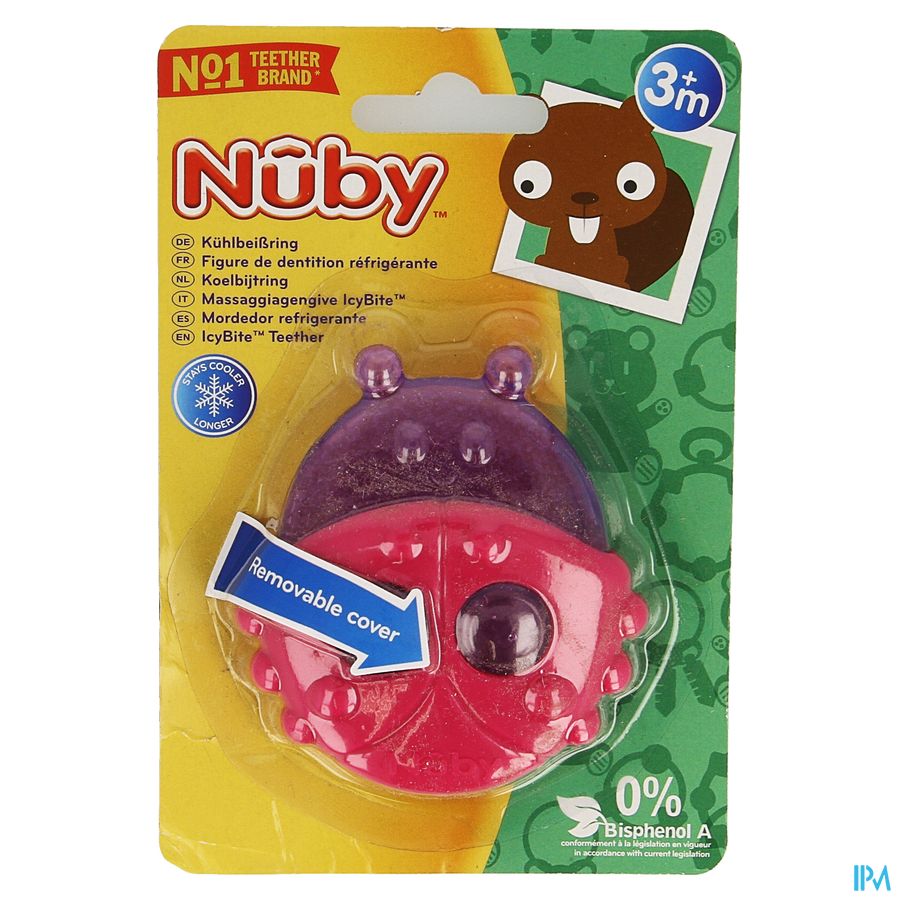 Nûby Koelbijtfiguur diertjes met beschermhoes - 3m+ 3