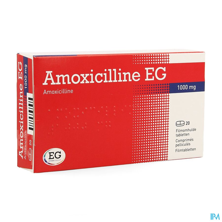 Amoxicilline EG Tabl 20X1000Mg Amoxicilline EG Tabl 20X1000Mg