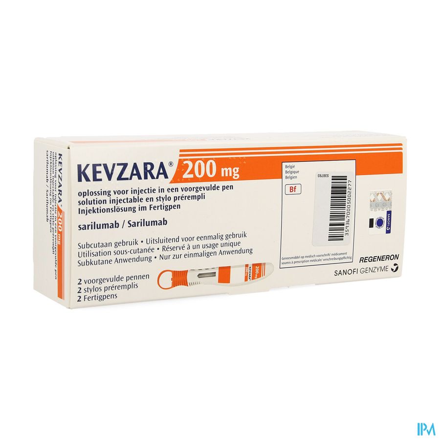 Kevzara 200mg Opl Inj Voorgev.pen Glas 2x1,14ml