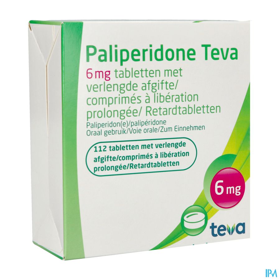 Paliperidone Teva 6mg Lib.prolongee Comp 112 X 6mg Paliperidone Teva 6mg Lib.prolongee Comp 112 X 6mg