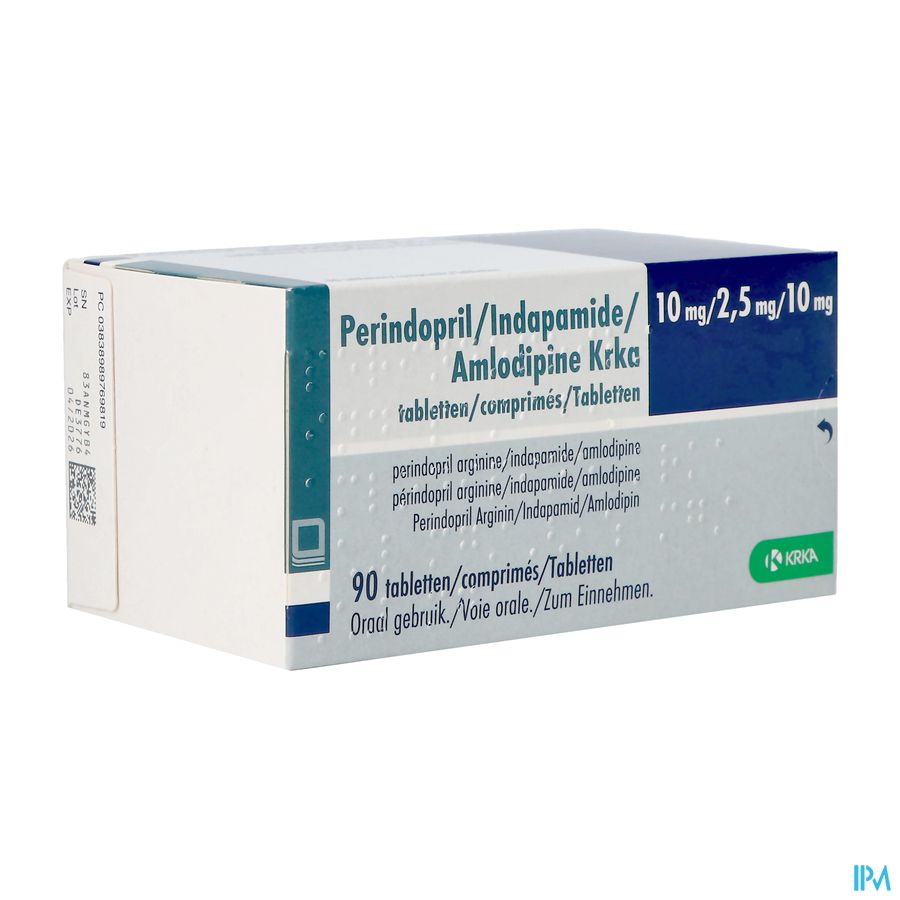 Perind./indap./amlod. Krka 10mg/2,5mg/10mg Tabl 90 Perind./indap./amlod. Krka 10mg/2,5mg/10mg Tabl 90