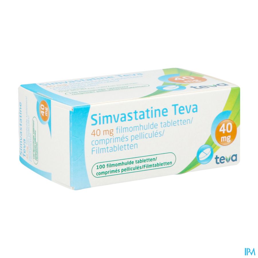 Simvastatine 40mg Teva Comp Enrob 100 X 40mg Simvastatine 40mg Teva Comp Enrob 100 X 40mg