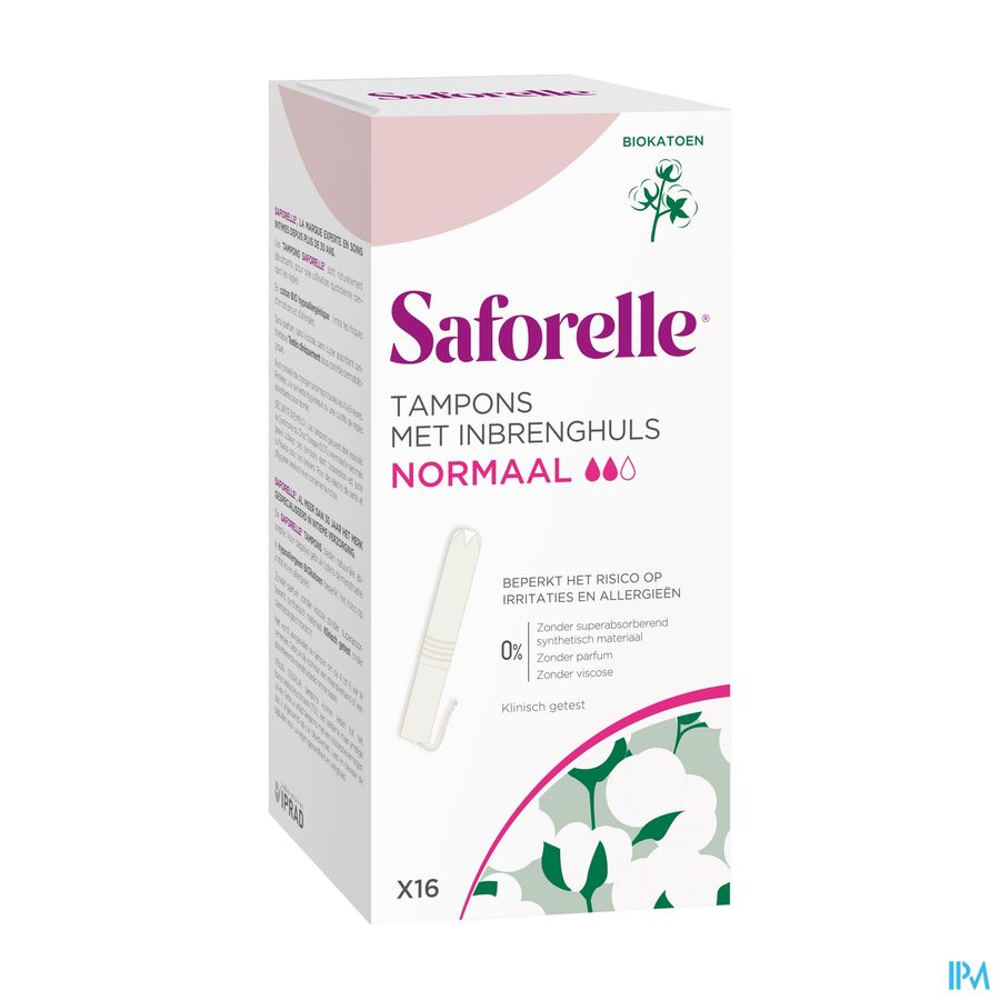 Saforelle Tampons Inbrenghuls Normaal 16 Saforelle Tampons Inbrenghuls Normaal 16