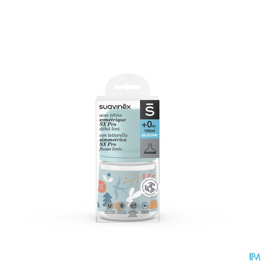 Suavinex Forest Fles Slow 150ml Blue Suavinex Forest Fles Slow 150ml Blue