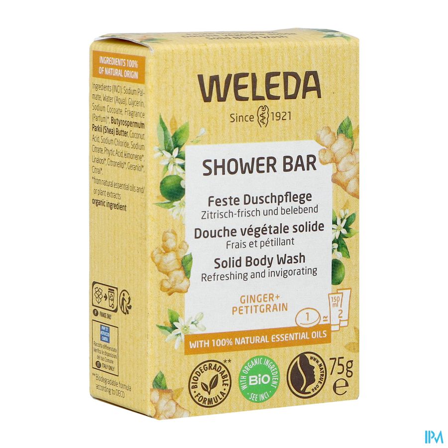 Weleda Shower Bar Gember + Petit Grain 75g Weleda Shower Bar Gember + Petit Grain 75g