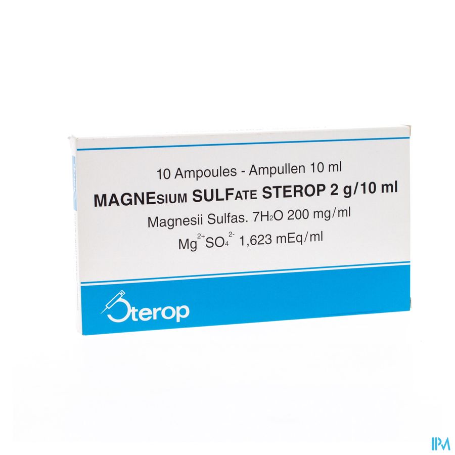 Magnesium Sulfaat-stp Insp. Opl. 2g/10ml 10 Magnesium Sulfaat-stp Insp. Opl. 2g/10ml 10