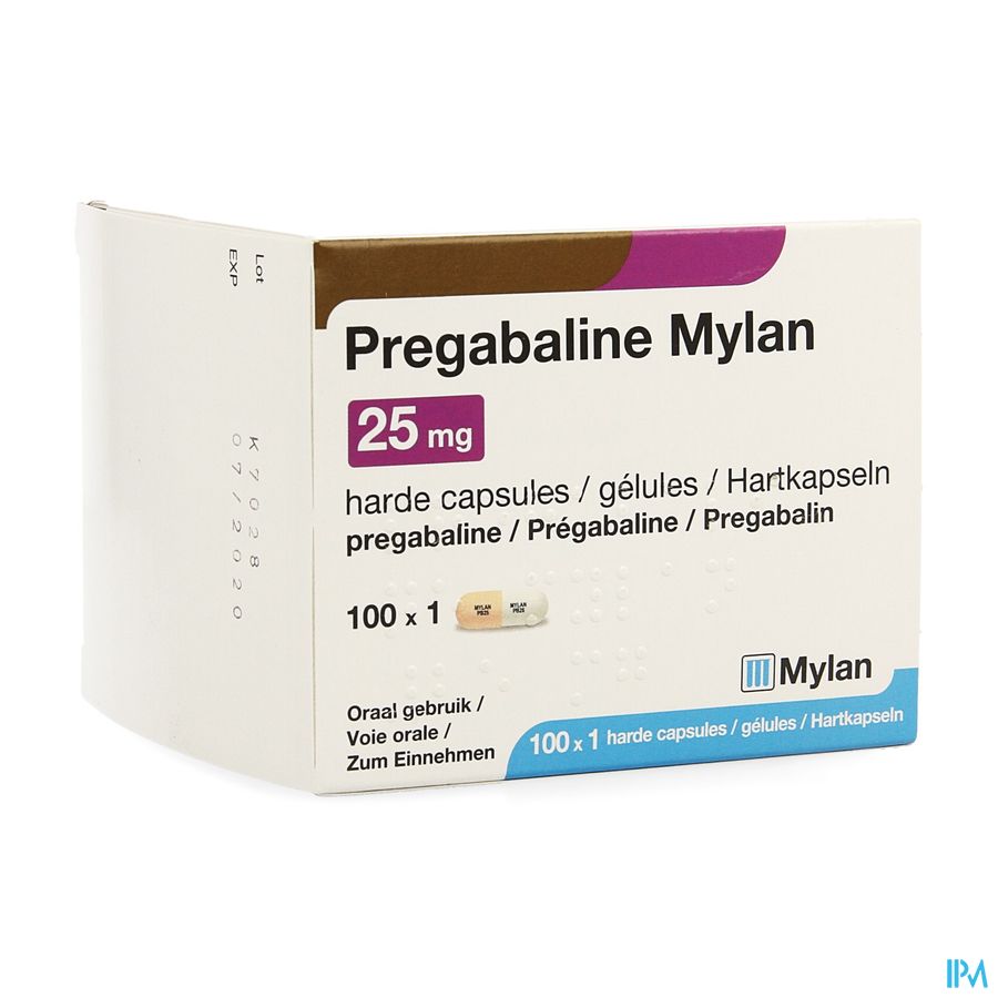Pregabaline Mylan 25mg Caps Dur 100 X 25mg