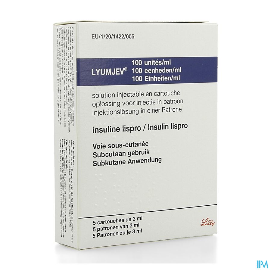 Lyumjev 100ie/ml Opl Inj Patroon 5x3ml Lyumjev 100ie/ml Opl Inj Patroon 5x3ml