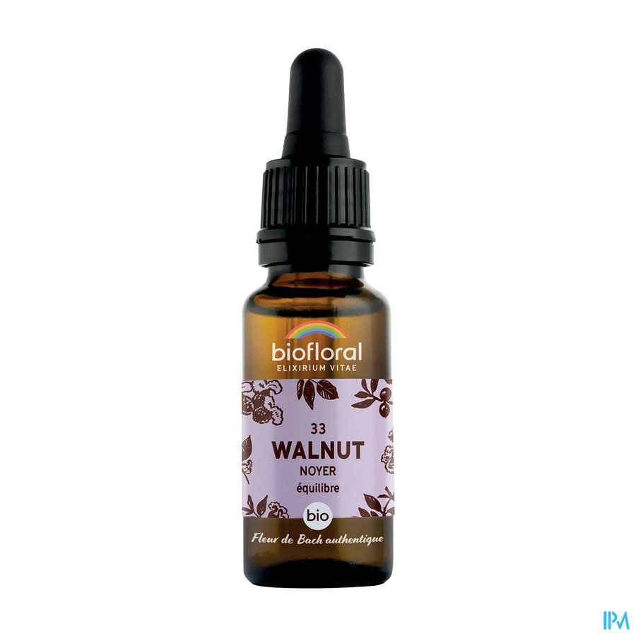 Biofloral Bachbloesem 33 Walnut Walnoot Bio 20ml Biofloral Bachbloesem 33 Walnut Walnoot Bio 20ml