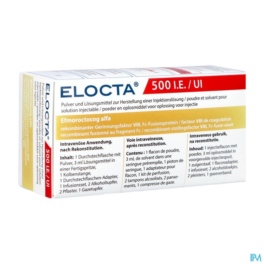 Elocta 500ie Pdr+solv Voor Opl Inj 1 Elocta 500ie Pdr+solv Voor Opl Inj 1