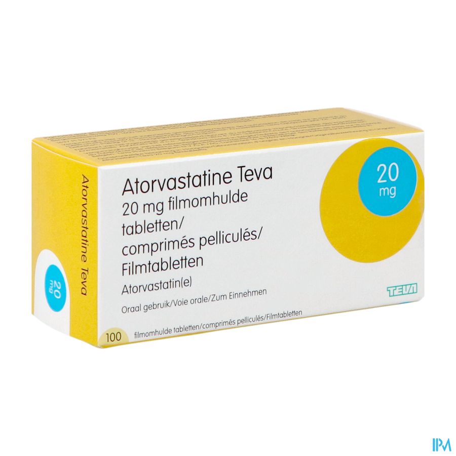 Atorvastatine Teva Pi Pharma 20mg Film.tabl100 Pip Atorvastatine Teva Pi Pharma 20mg Film.tabl100 Pip