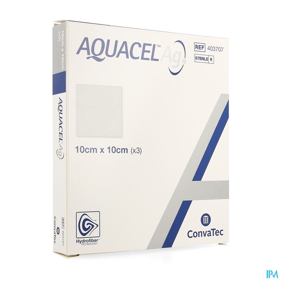 Aquacel Ag Verb Hydrofiber Ster 10x10cm 3 403707