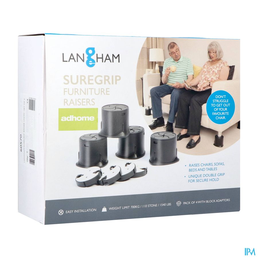 Meubelverhogers Langham Sure Grip 3,8-10cm 4 Advys