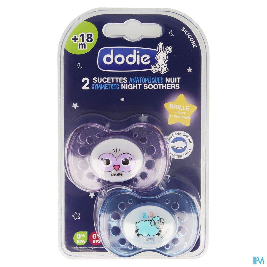 Dodie Fopspeen Anatomisch Silic. +18m Nacht 2 1