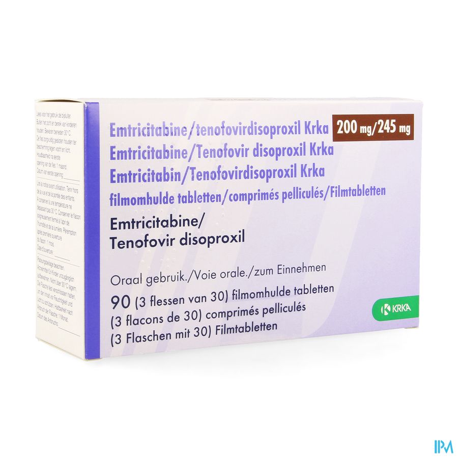 Emtricitabine Tenofovirdisop.krka 200/245 Comp 90 Emtricitabine Tenofovirdisop.krka 200/245 Comp 90