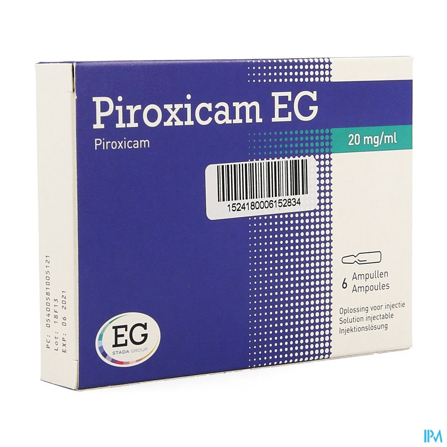 Piroxicam EG Amp 6 X 20 Mg